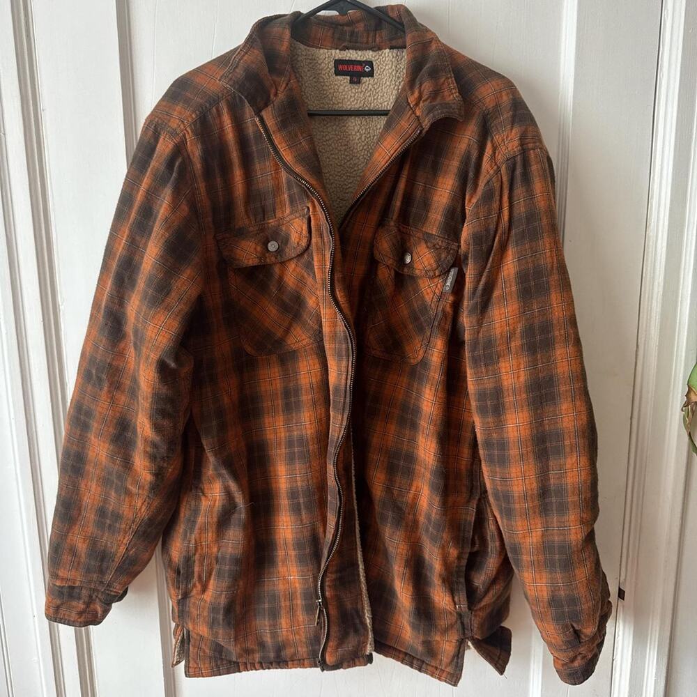 Wolverine Brown and orange plaid jacket
